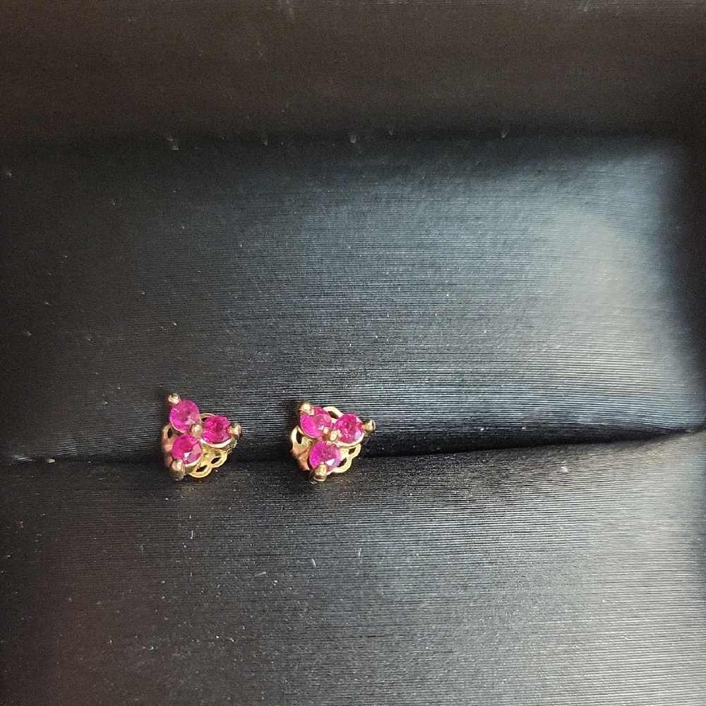 Natural Ruby Earrings 10ktyg